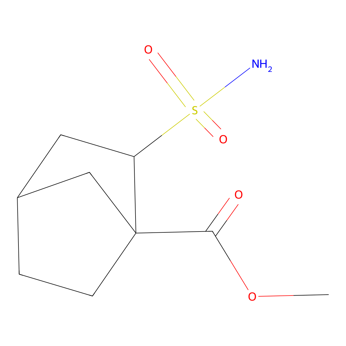 Methyl 2-sulfamoylbicyclo[2.2.1]heptane-1-carboxylate molecular structure, CAS 2580230-31-3