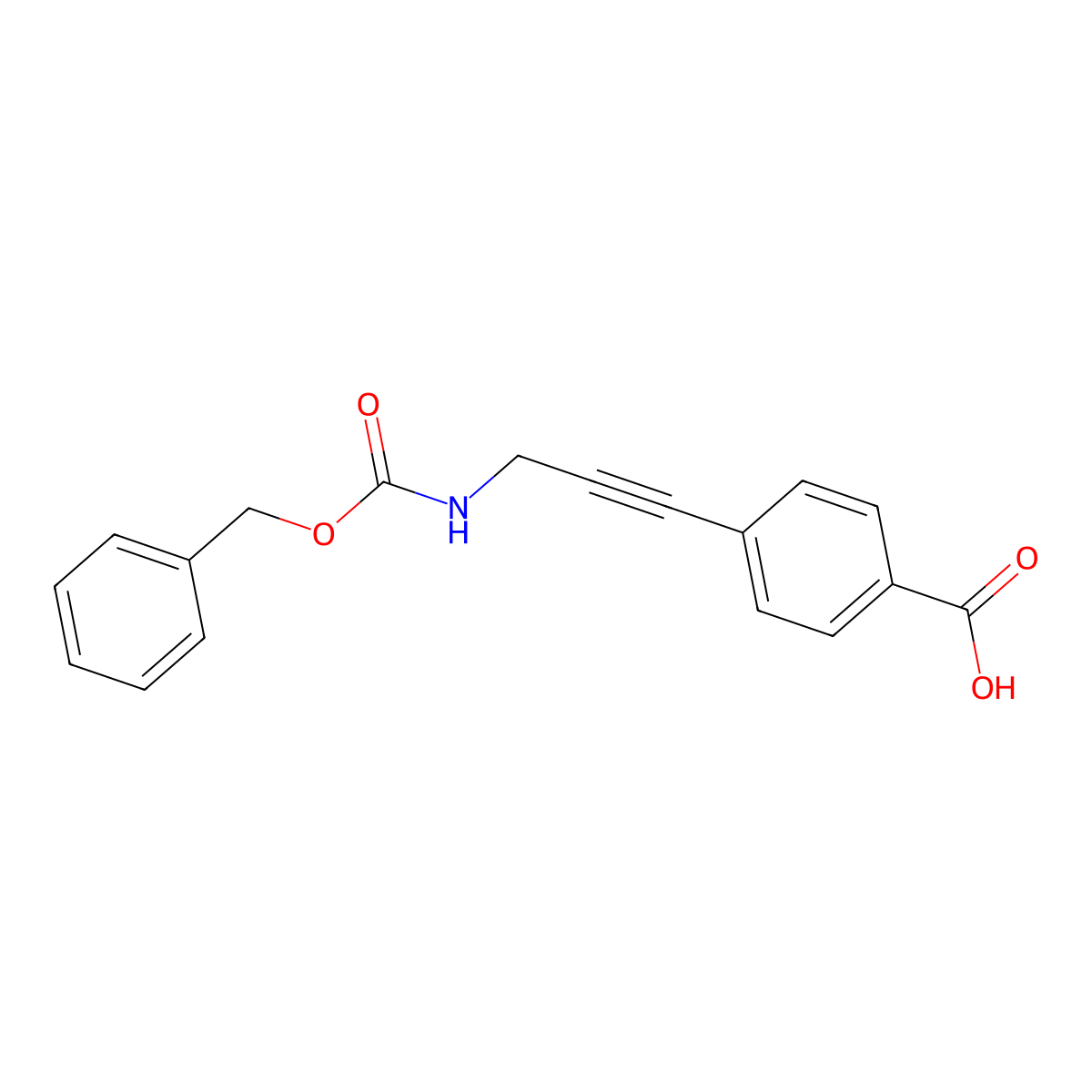 4-(3-{[(Benzyloxy)carbonyl]amino}prop-1-yn-1-yl)benzoic acid molecular structure, CAS 2580230-33-5