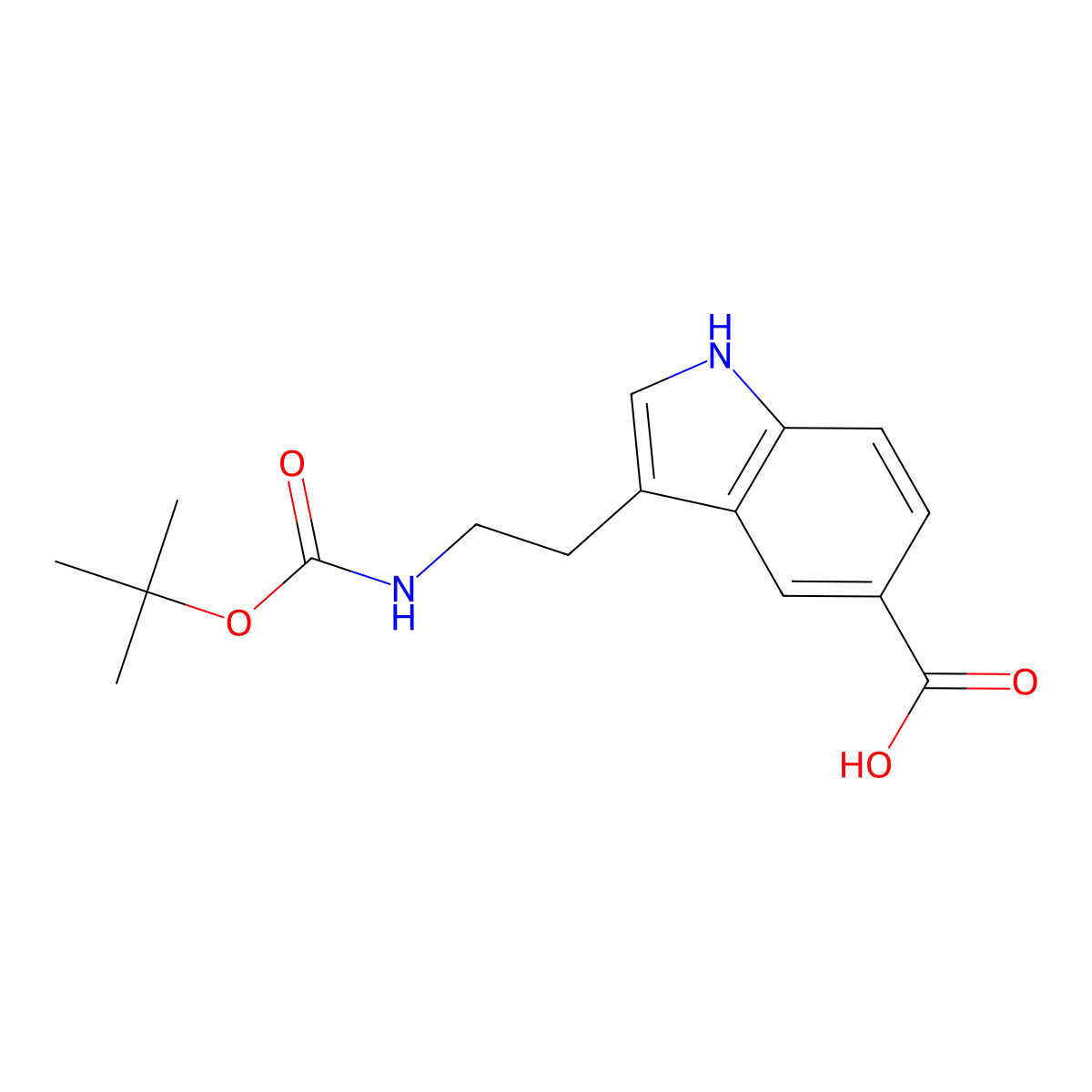 3-(2-{[(tert-butoxy)carbonyl]amino}ethyl)-1H-indole-5-carboxylic acid molecular structure, CAS 2580230-36-8