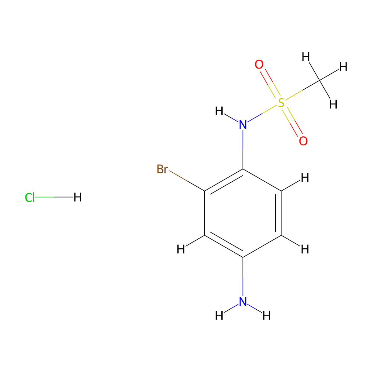 N-(4-amino-2-bromophenyl)methanesulfonamide hydrochloride molecular structure, CAS 2580230-81-3