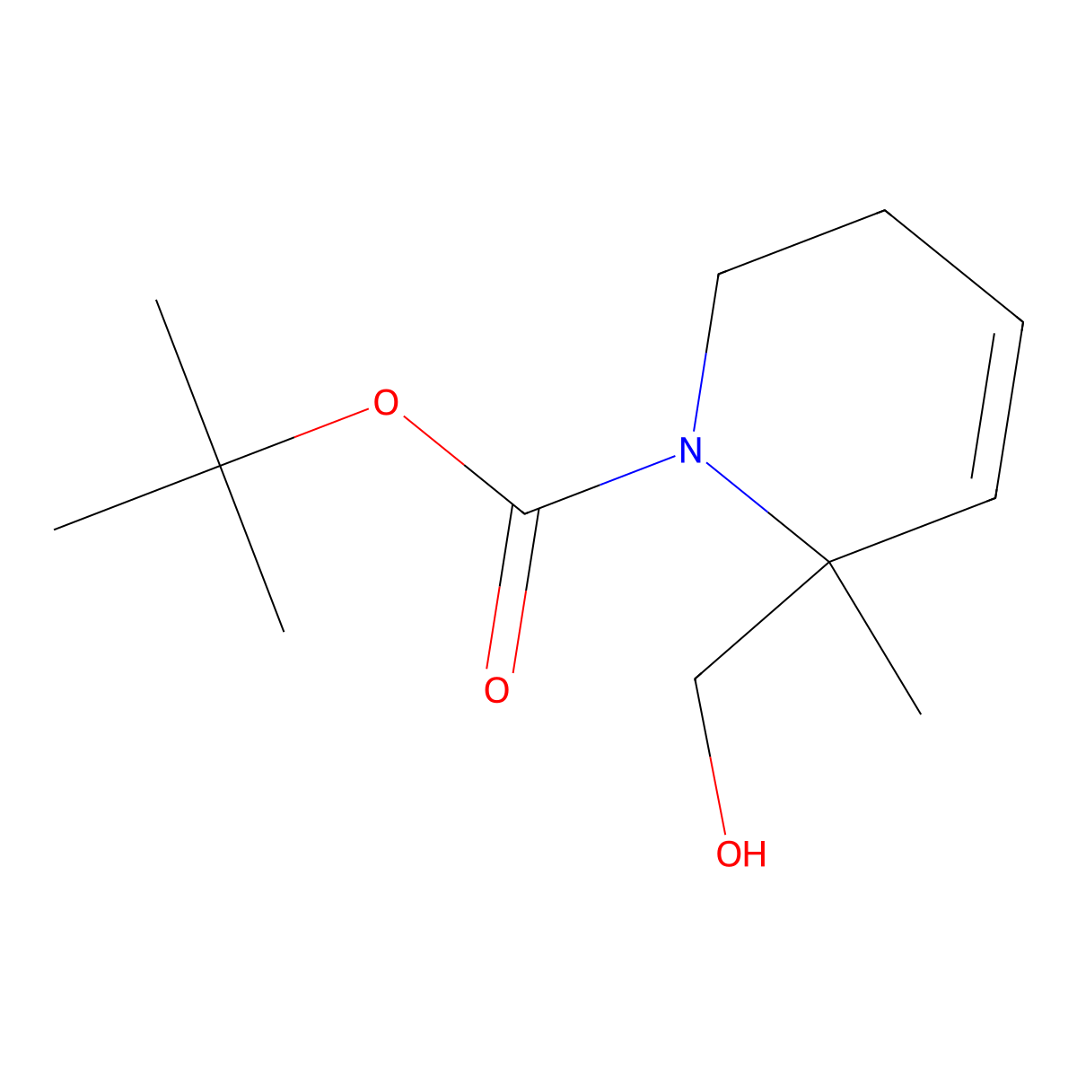 Tert-butyl6-(hydroxymethyl)-6-methyl-1,2,3,6-tetrahydropyridine-1-carboxylate molecular structure, CAS 2580230-86-8