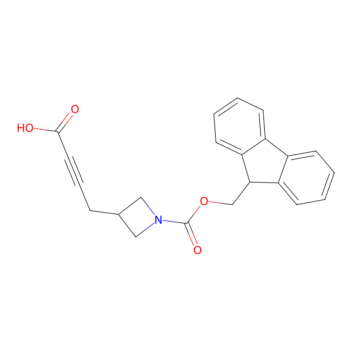 4-(1-{[(9H-fluoren-9-yl)methoxy]carbonyl}azetidin-3-yl)but-2-ynoic acid molecular structure, CAS 2580230-87-9