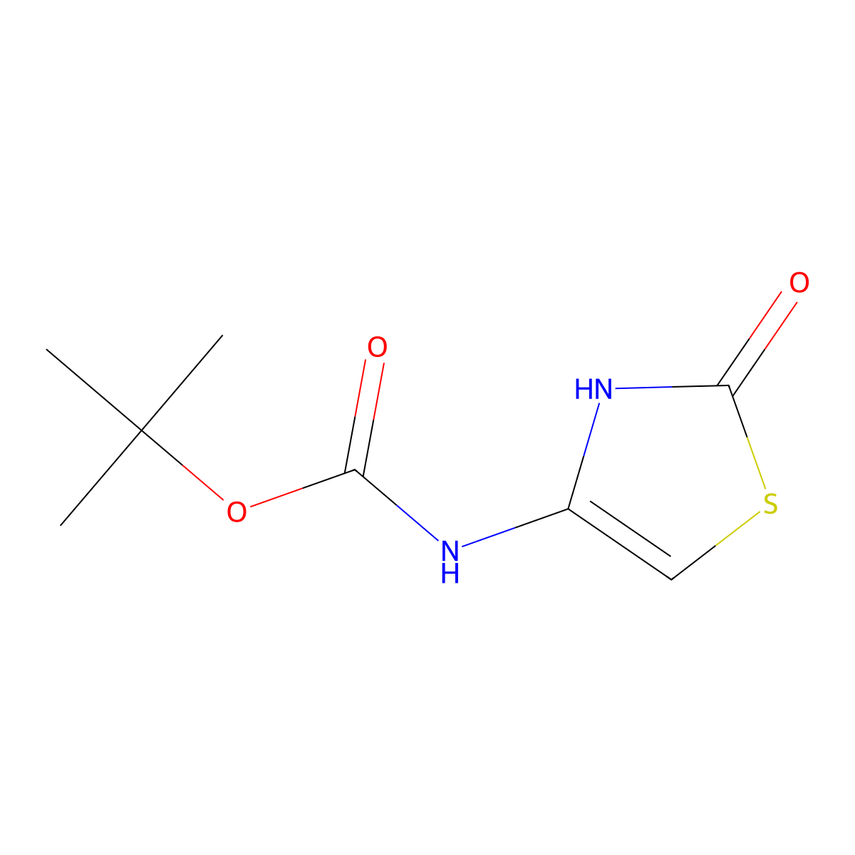 tert-butyl N-(2-hydroxy-1,3-thiazol-4-yl)carbamate molecular structure, CAS 2580230-90-4