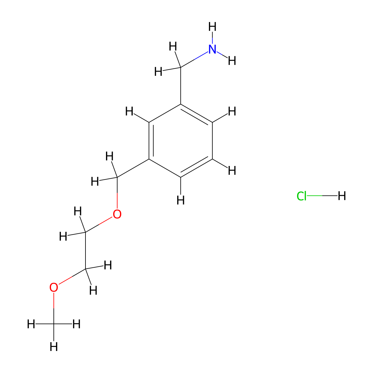 [3-(2-Methoxyethoxymethyl)phenyl]methanamine;hydrochloride molecular structure, CAS 2580230-98-2
