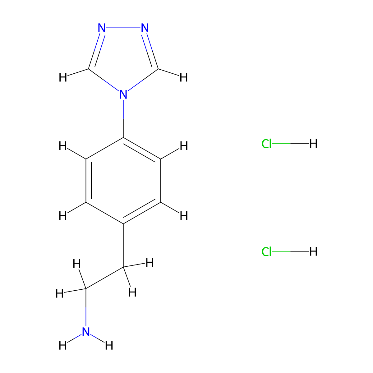 2-[4-(4H-1,2,4-triazol-4-yl)phenyl]ethan-1-aminedihydrochloride molecular structure, CAS 2580231-01-0