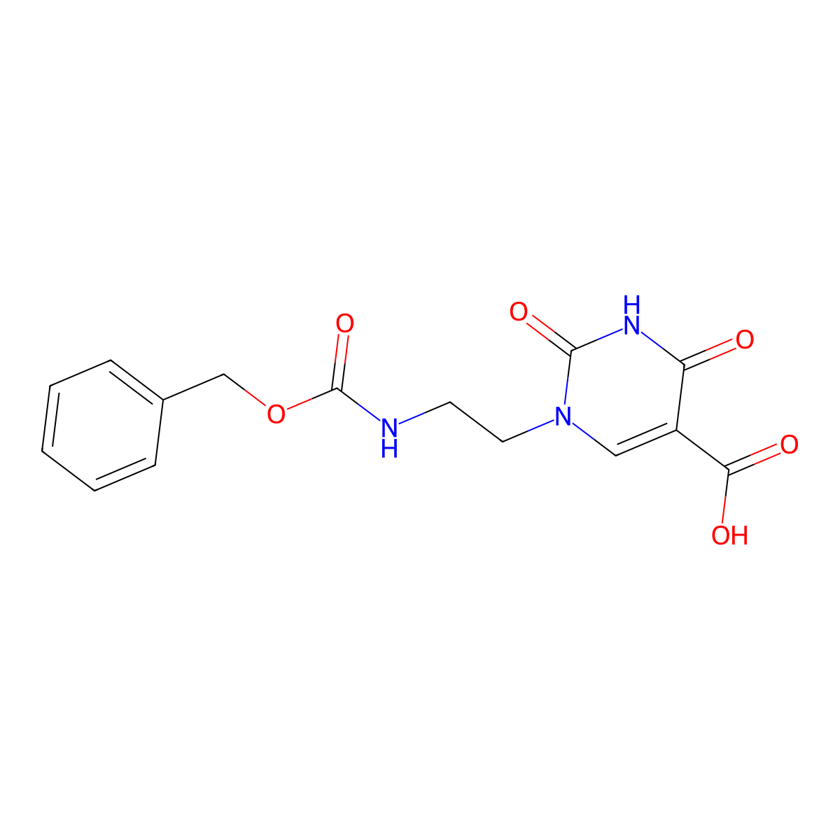 1-(2-{[(Benzyloxy)carbonyl]amino}ethyl)-2,4-dioxo-1,2,3,4-tetrahydropyrimidine-5-carboxylic acid molecular structure, CAS 2580231-08-7