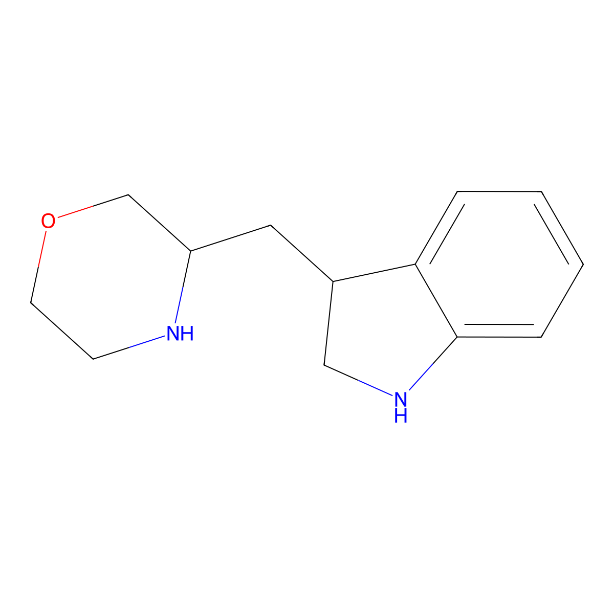 3-[(morpholin-3-yl)methyl]-2,3-dihydro-1H-indole molecular structure, CAS 2580231-12-3