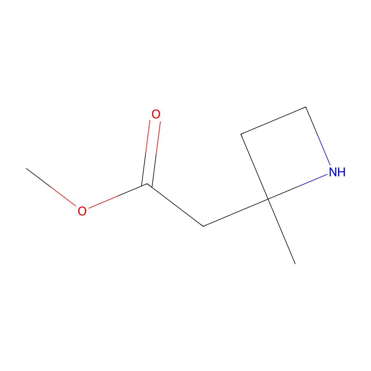 Methyl 2-(2-methylazetidin-2-yl)acetate molecular structure, CAS 2580231-18-9