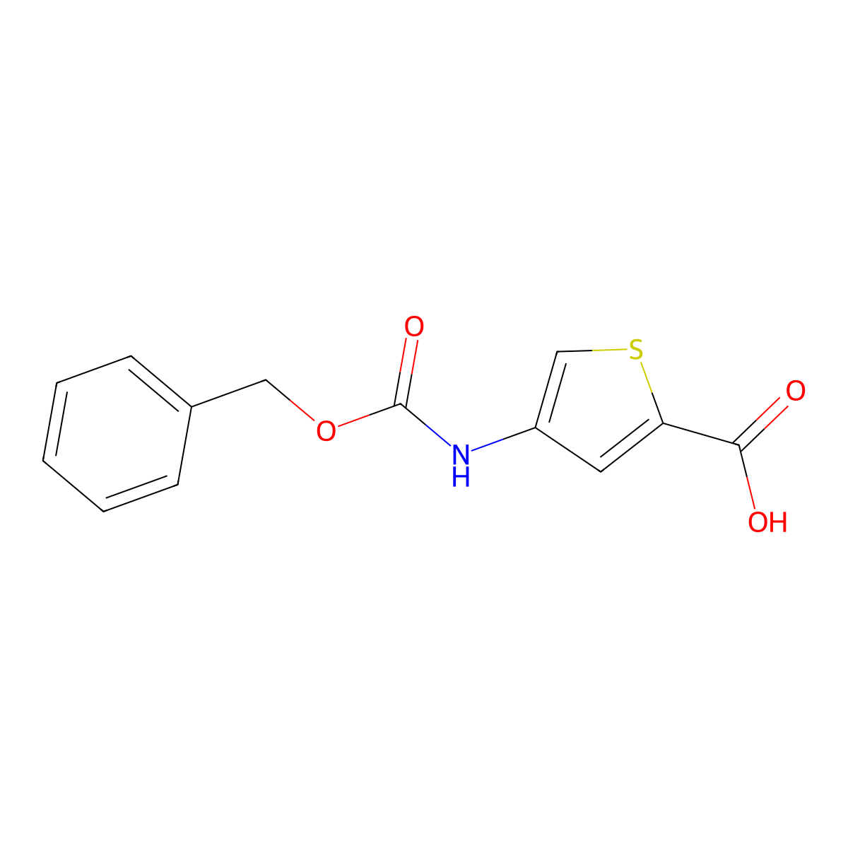 4-{[(Benzyloxy)carbonyl]amino}thiophene-2-carboxylic acid molecular structure, CAS 2580231-19-0