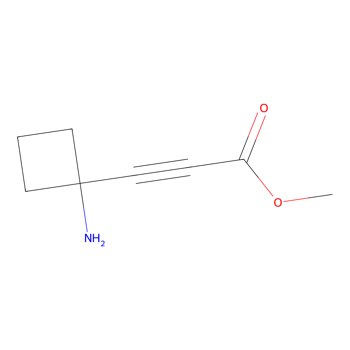Methyl 3-(1-aminocyclobutyl)prop-2-ynoate molecular structure, CAS 2580231-23-6