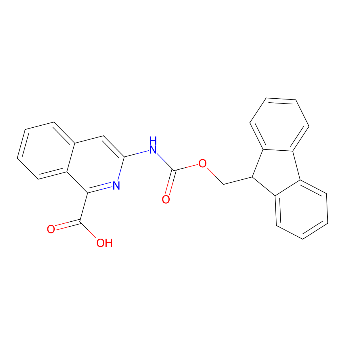3-({[(9H-fluoren-9-yl)methoxy]carbonyl}amino)isoquinoline-1-carboxylic acid molecular structure, CAS 2580231-30-5