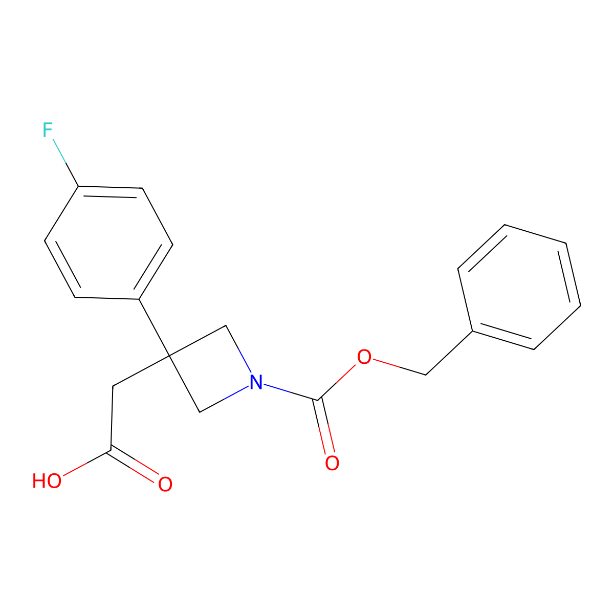 2-{1-[(Benzyloxy)carbonyl]-3-(4-fluorophenyl)azetidin-3-yl}acetic acid molecular structure, CAS 2580231-31-6