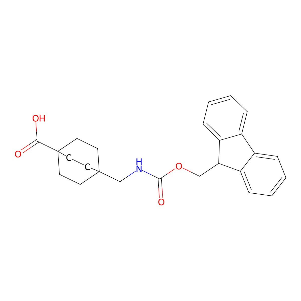 4-[({[(9H-fluoren-9-yl)methoxy]carbonyl}amino)methyl]bicyclo[2.2.2]octane-1-carboxylic acid molecular structure, CAS 2580231-34-9