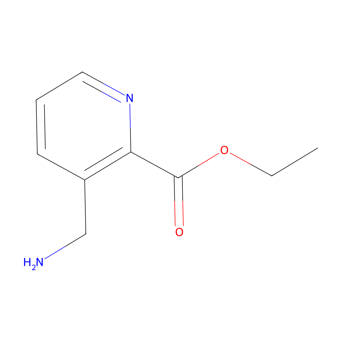 Ethyl 3-(aminomethyl)pyridine-2-carboxylate molecular structure, CAS 2580231-36-1