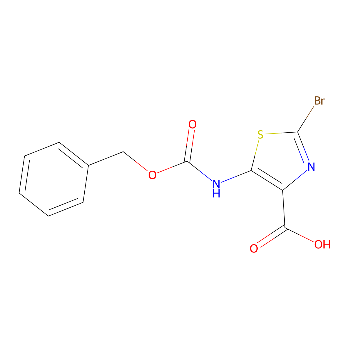5-{[(Benzyloxy)carbonyl]amino}-2-bromo-1,3-thiazole-4-carboxylic acid molecular structure, CAS 2580231-42-9