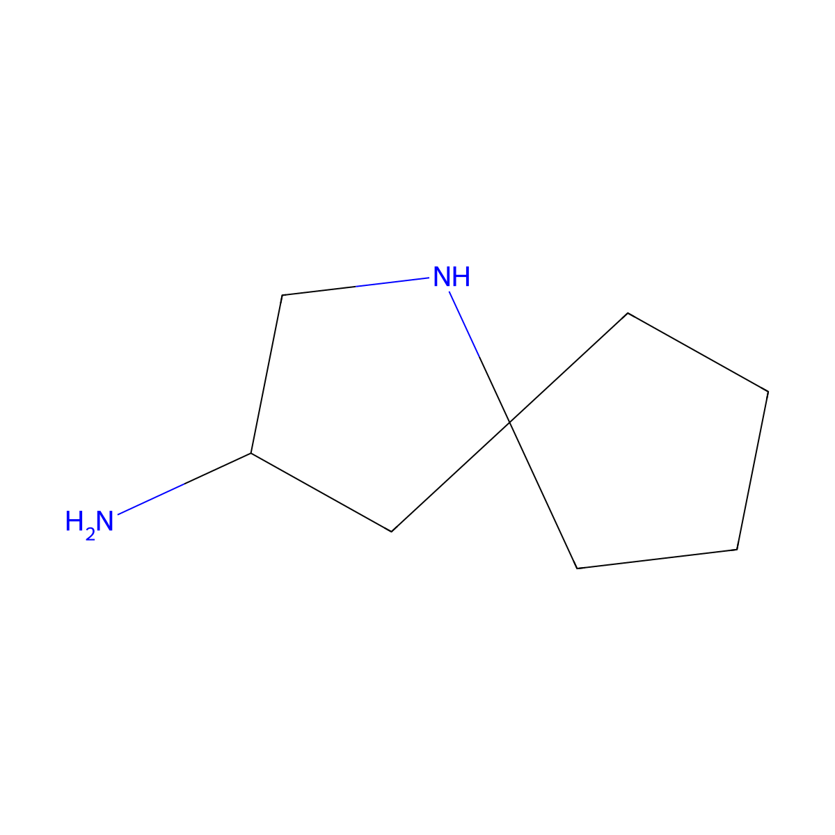 1-Azaspiro[4.4]nonan-3-amine molecular structure, CAS 2580231-46-3