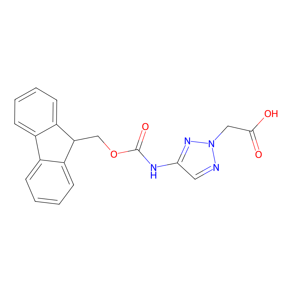 2-[4-({[(9H-fluoren-9-yl)methoxy]carbonyl}amino)-2H-1,2,3-triazol-2-yl]acetic acid molecular structure, CAS 2580231-49-6