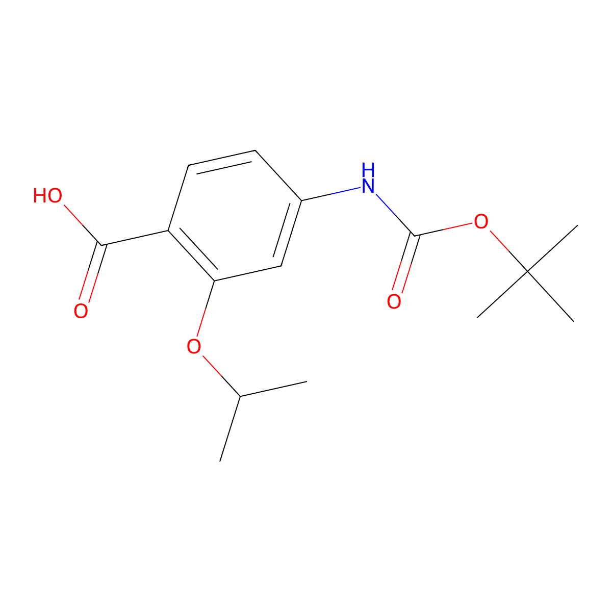 4-{[(Tert-butoxy)carbonyl]amino}-2-(propan-2-yloxy)benzoic acid molecular structure, CAS 2580231-51-0