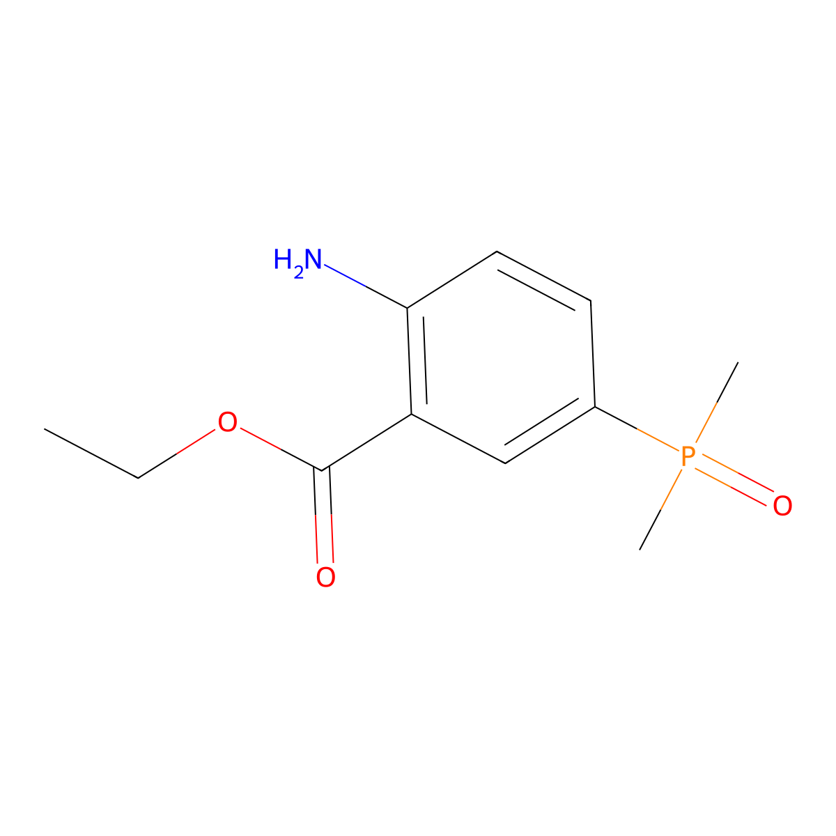 Ethyl 2-amino-5-(dimethylphosphoryl)benzoate molecular structure, CAS 2580231-61-2