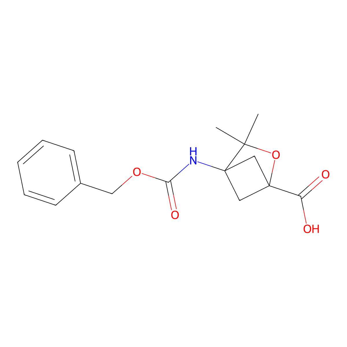 4-{[(Benzyloxy)carbonyl]amino}-3,3-dimethyl-2-oxabicyclo[2.1.1]hexane-1-carboxylic acid molecular structure, CAS 2580231-66-7