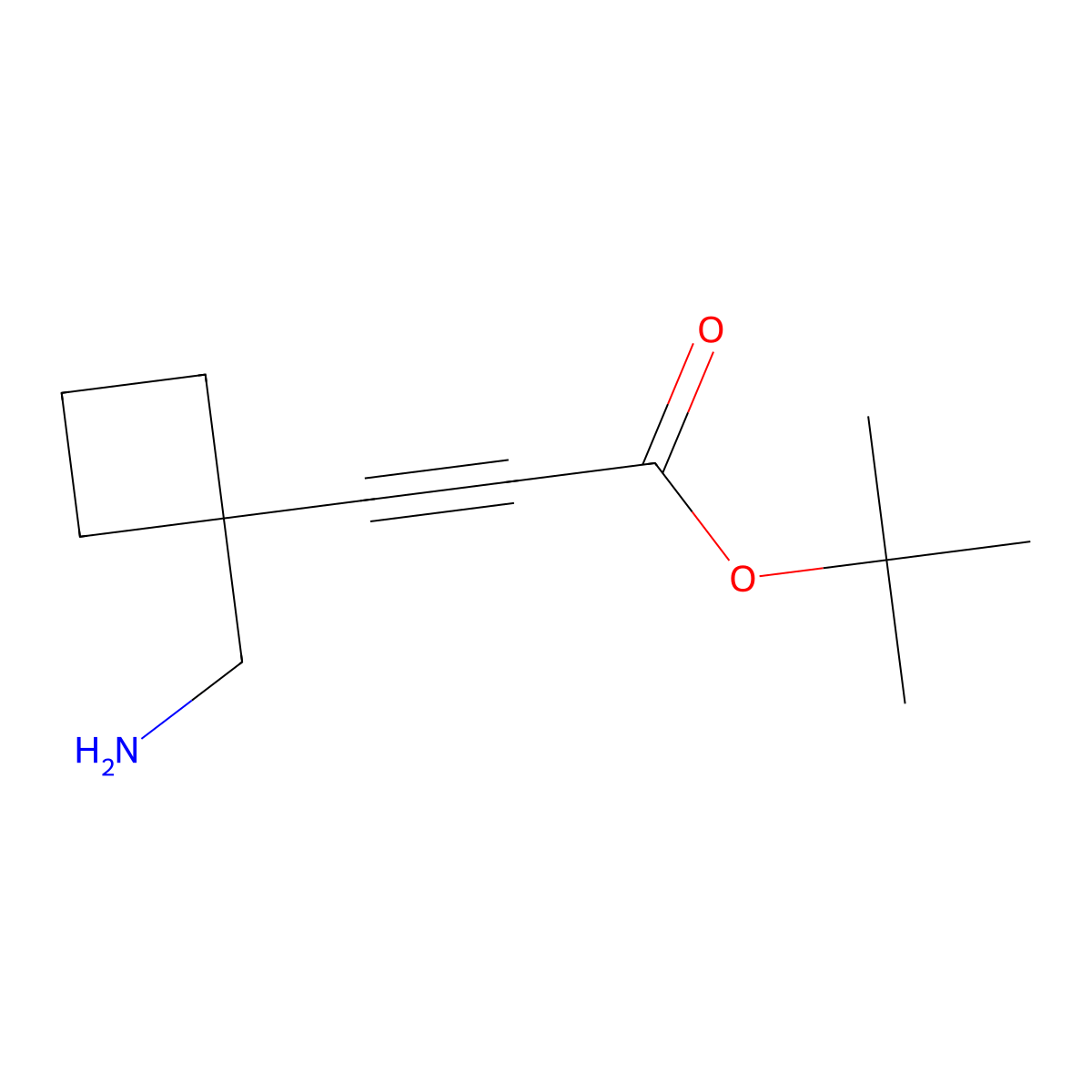 Tert-butyl 3-[1-(aminomethyl)cyclobutyl]prop-2-ynoate molecular structure, CAS 2580231-79-2