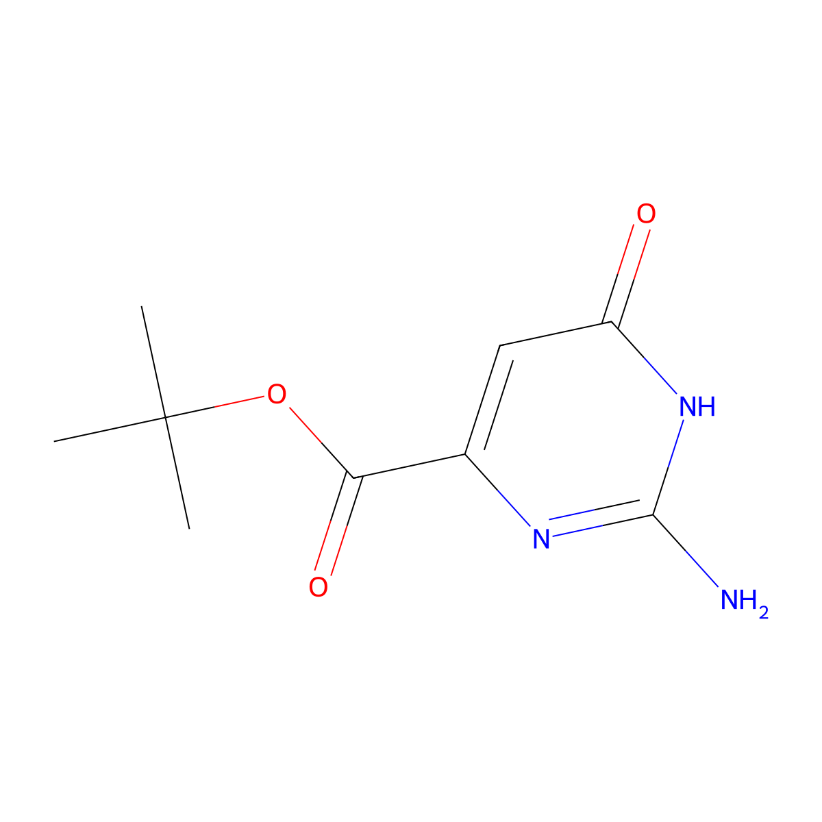 Tert-butyl 2-amino-6-hydroxypyrimidine-4-carboxylate molecular structure, CAS 2580231-86-1