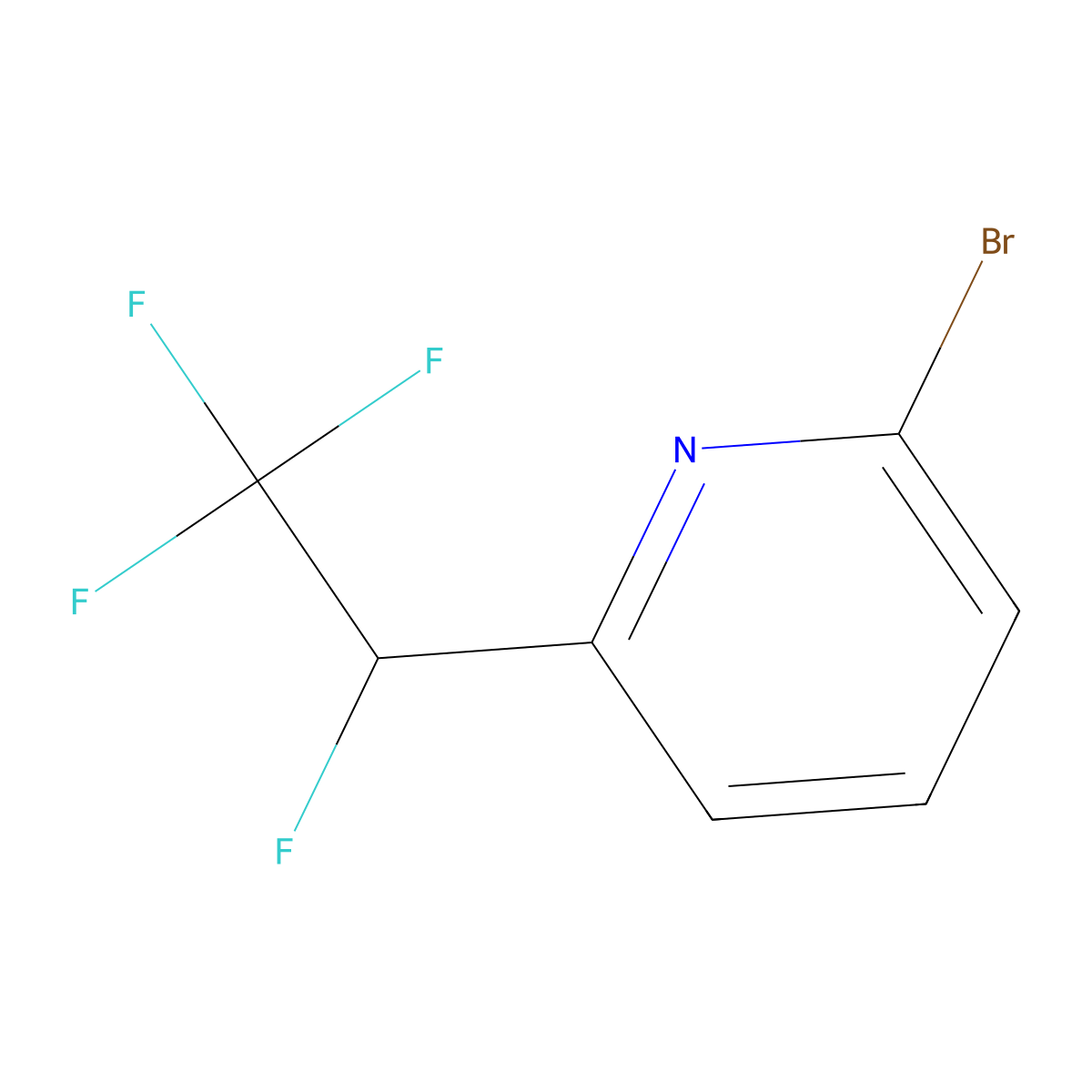 2-Bromo-6-(1,2,2,2-tetrafluoroethyl)pyridine molecular structure, CAS 2580231-87-2
