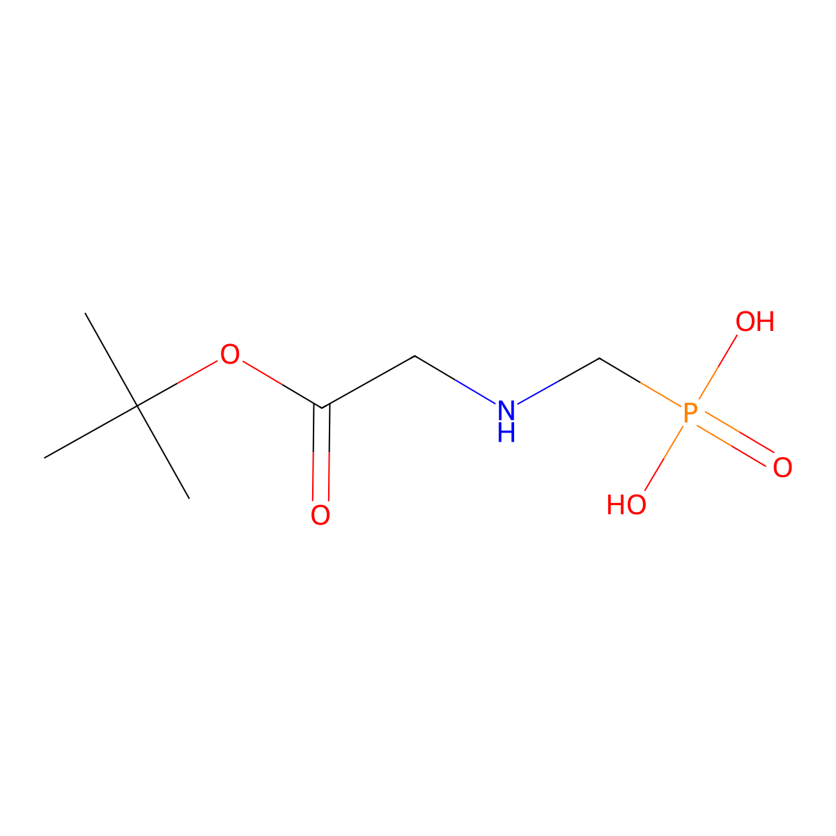 ({[2-(Tert-butoxy)-2-oxoethyl]amino}methyl)phosphonic acid molecular structure, CAS 2580231-90-7
