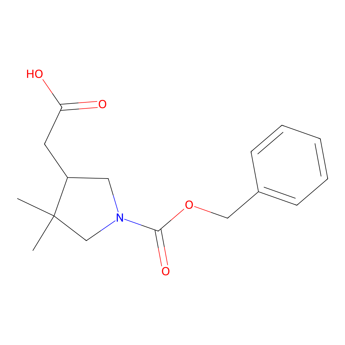 2-{1-[(Benzyloxy)carbonyl]-4,4-dimethylpyrrolidin-3-yl}acetic acid molecular structure, CAS 2580231-92-9
