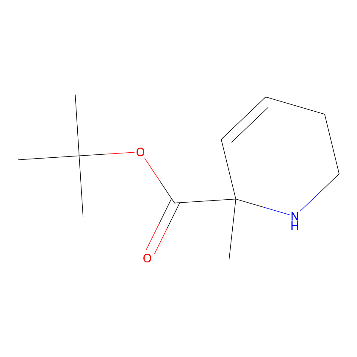 Tert-butyl 2-methyl-1,2,5,6-tetrahydropyridine-2-carboxylate molecular structure, CAS 2580231-98-5
