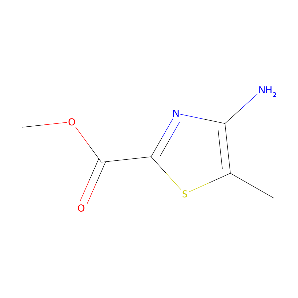Methyl 4-amino-5-methyl-1,3-thiazole-2-carboxylate molecular structure, CAS 2580232-06-8