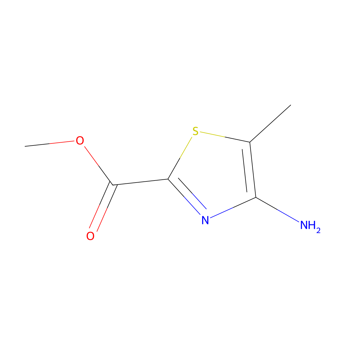 Methyl 4-amino-5-methyl-1,3-thiazole-2-carboxylate molecular structure, CAS 2580232-06-8