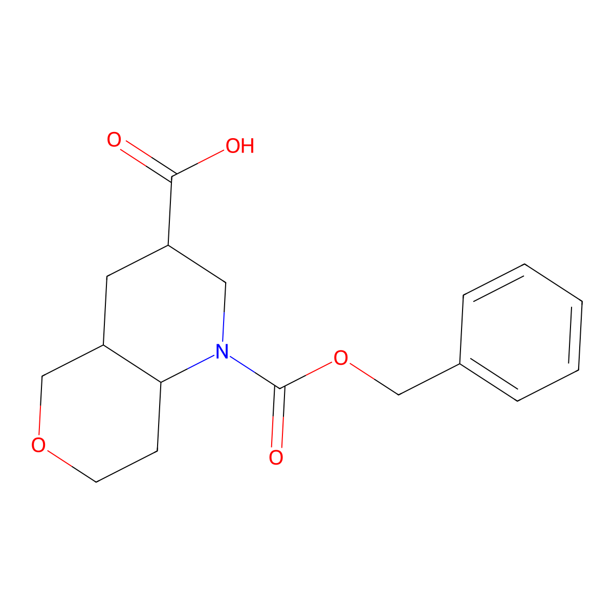 1-[(benzyloxy)carbonyl]-octahydro-1H-pyrano[4,3-b]pyridine-3-carboxylic acid molecular structure, CAS 2580232-07-9