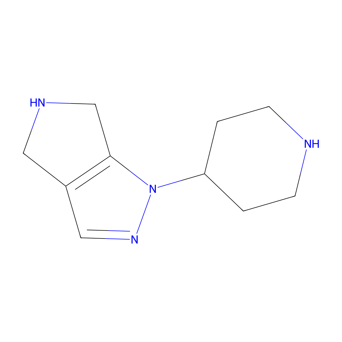 4-{1H,4H,5H,6H-pyrrolo[3,4-c]pyrazol-1-yl}piperidine molecular structure, CAS 2580232-08-0
