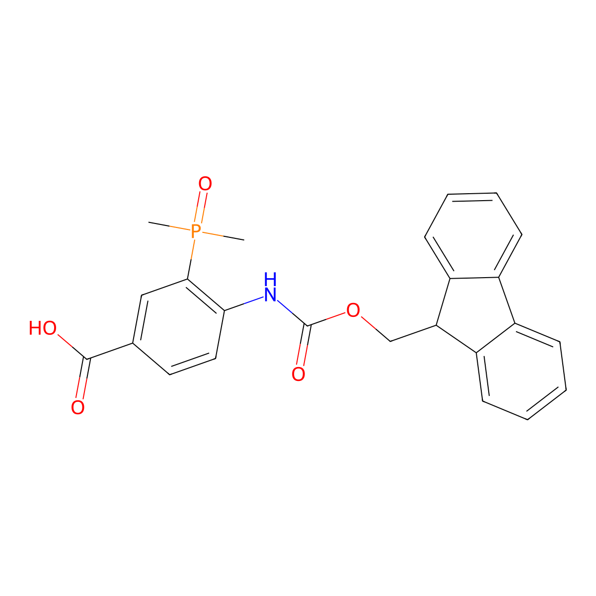 3-(dimethylphosphoryl)-4-({[(9H-fluoren-9-yl)methoxy]carbonyl}amino)benzoic acid molecular structure, CAS 2580232-10-4