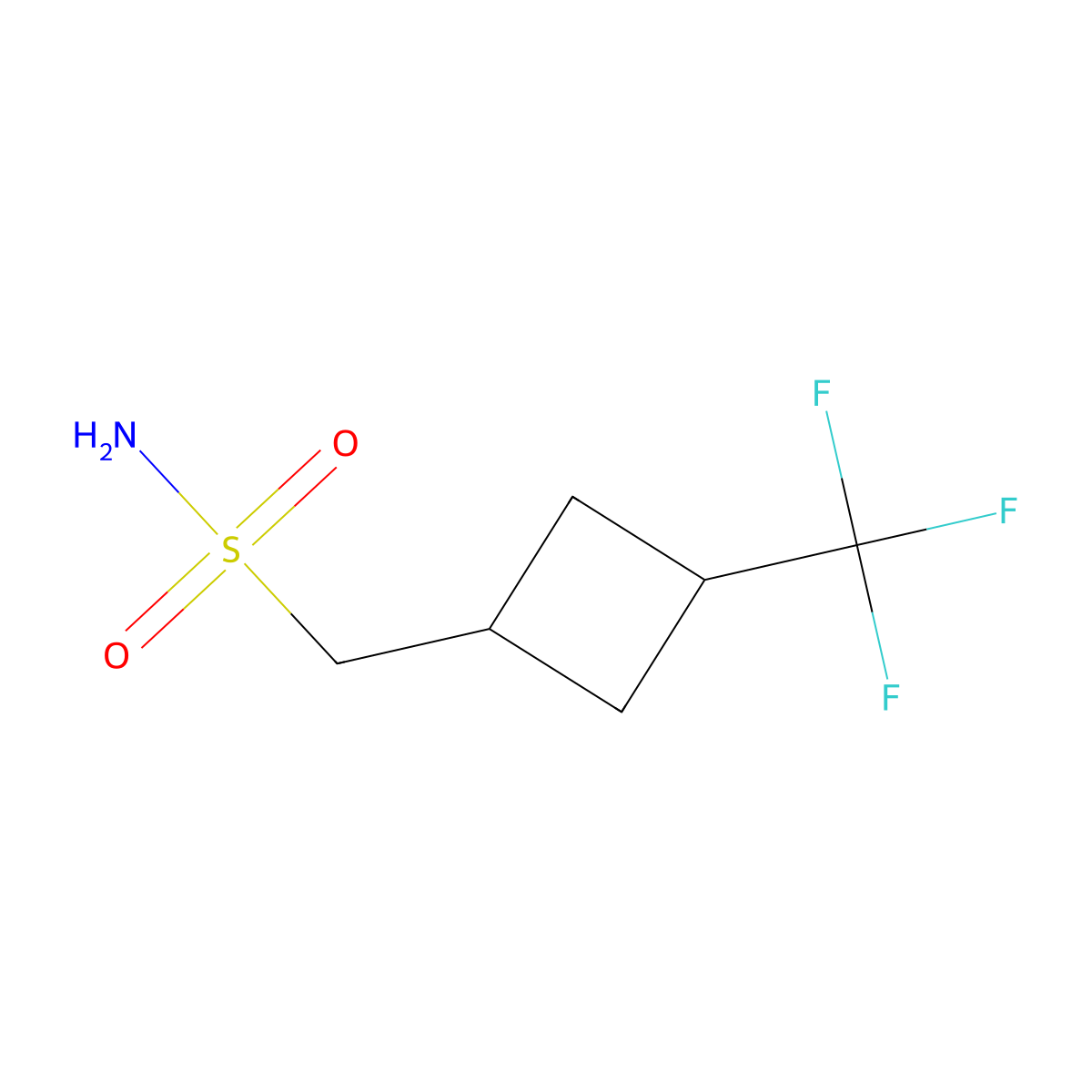 [3-(Trifluoromethyl)cyclobutyl]methanesulfonamide molecular structure, CAS 2580232-33-1