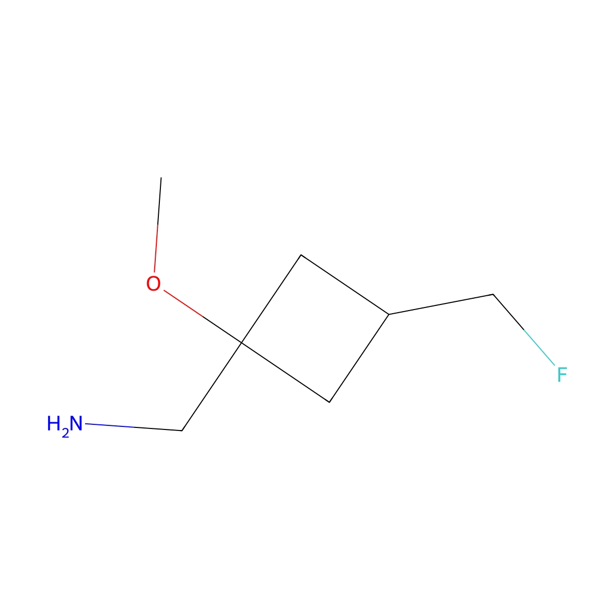 1-[3-(Fluoromethyl)-1-methoxycyclobutyl]methanamine molecular structure, CAS 2580232-40-0