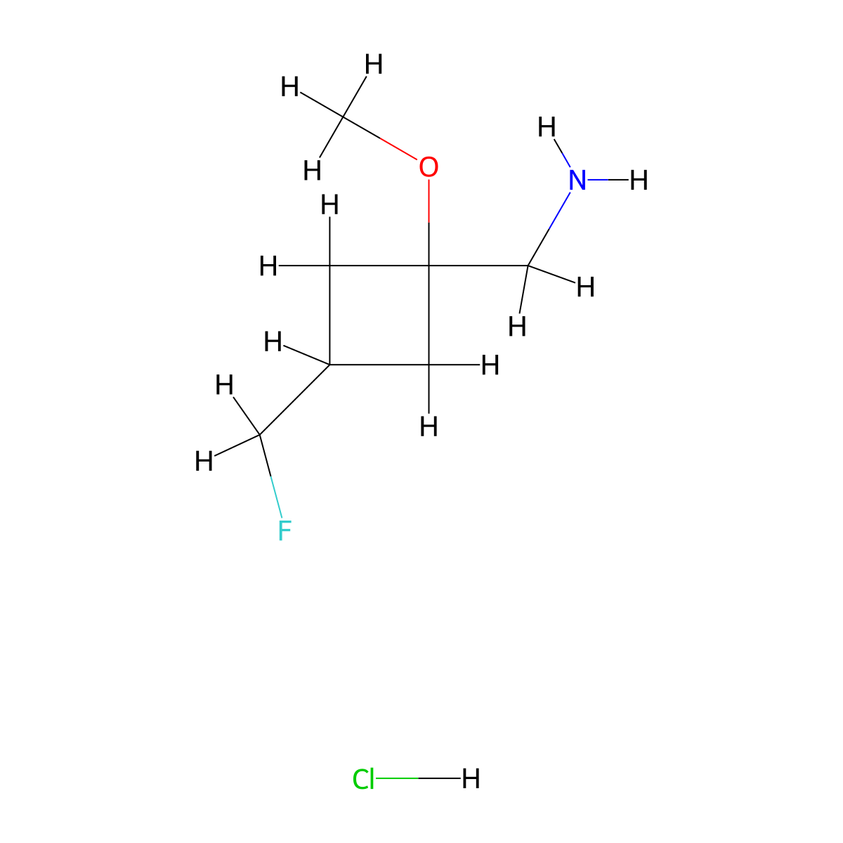 1-[3-(Fluoromethyl)-1-methoxycyclobutyl]methanamine hydrochloride molecular structure, CAS 2580232-41-1