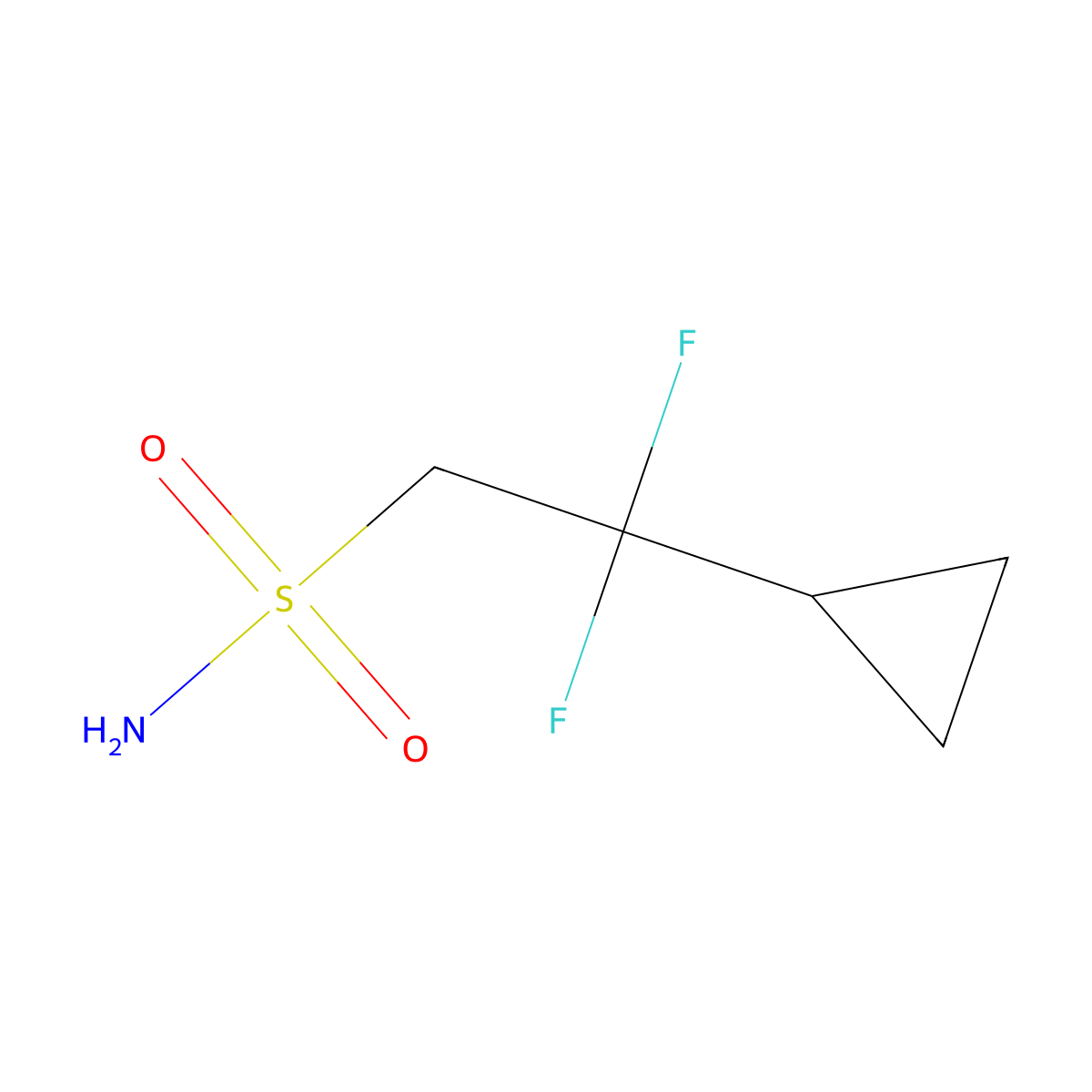 2-Cyclopropyl-2,2-difluoroethane-1-sulfonamide molecular structure, CAS 2580232-48-8