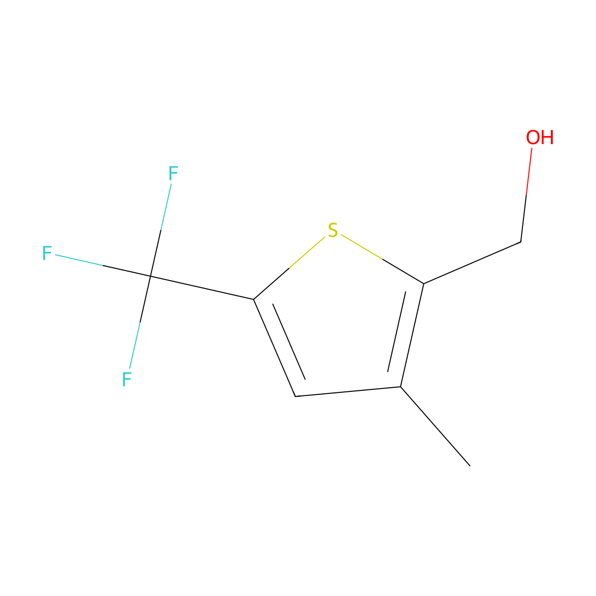 [3-Methyl-5-(trifluoromethyl)thiophen-2-yl]methanol molecular structure, CAS 2580232-49-9