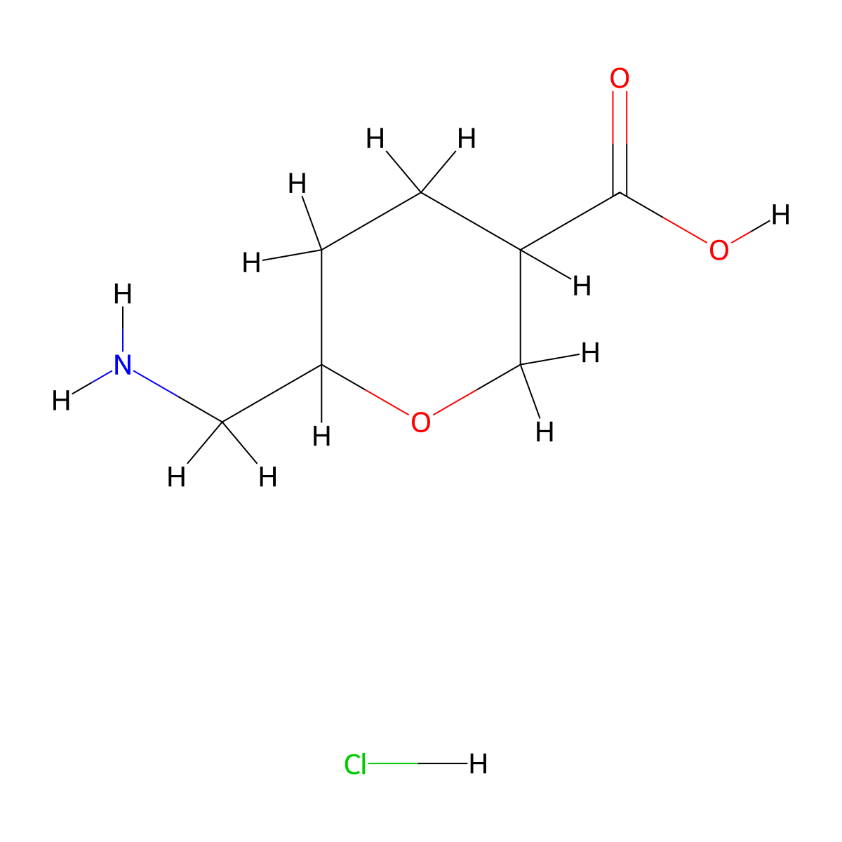 6-(Aminomethyl)oxane-3-carboxylic acid hydrochloride molecular structure, CAS 2580232-52-4