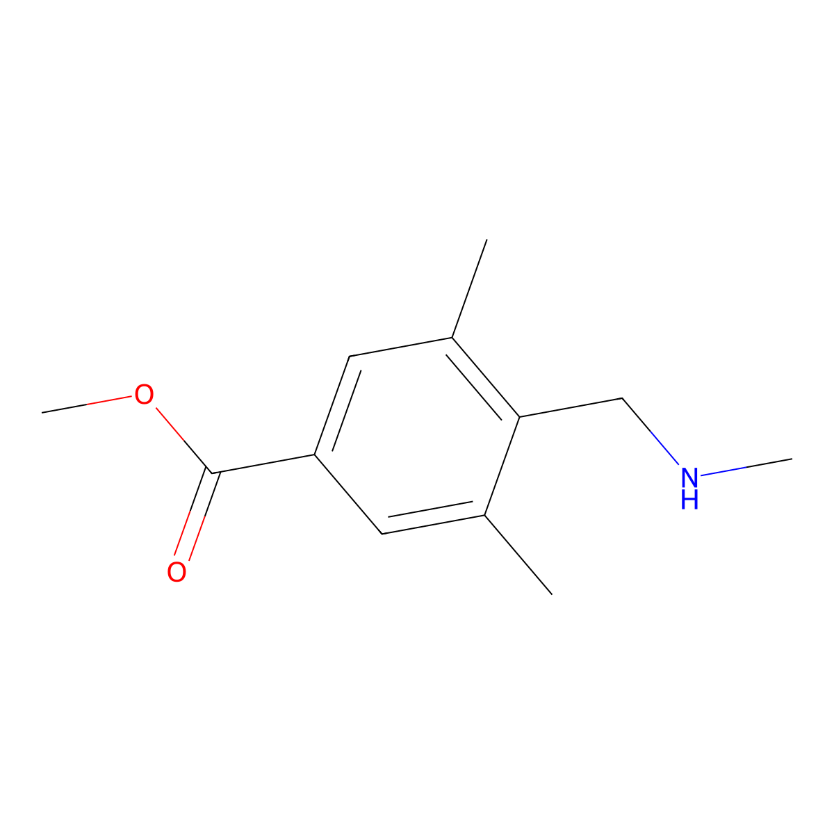 Methyl 3,5-dimethyl-4-[(methylamino)methyl]benzoate molecular structure, CAS 2580232-56-8