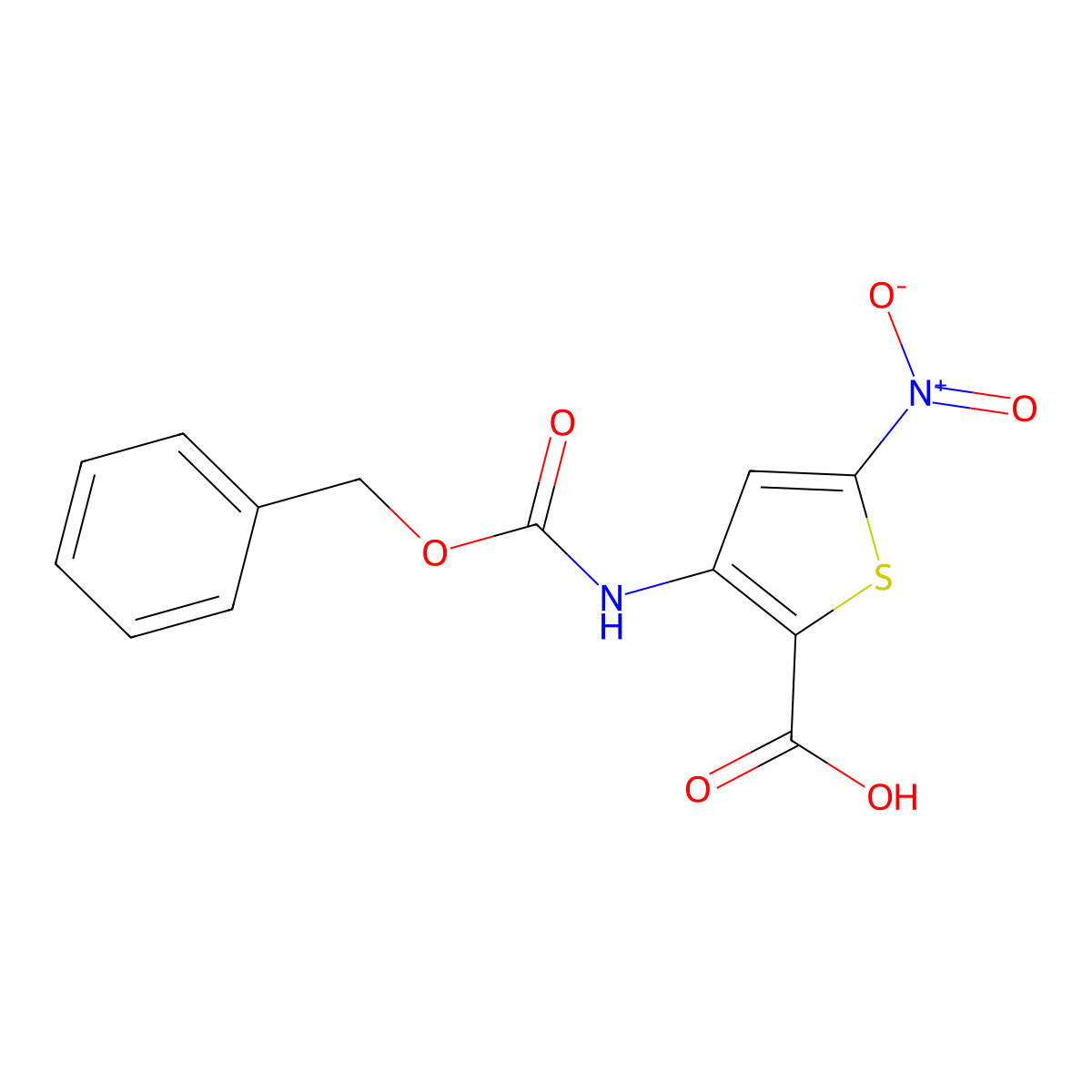 3-{[(Benzyloxy)carbonyl]amino}-5-nitrothiophene-2-carboxylic acid molecular structure, CAS 2580232-57-9