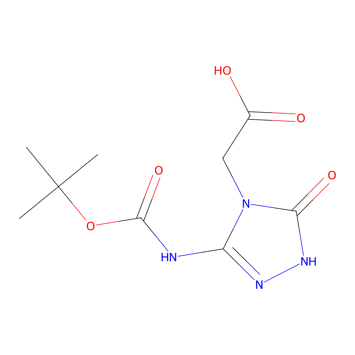 2-(3-{[(tert-butoxy)carbonyl]amino}-5-oxo-4,5-dihydro-1H-1,2,4-triazol-4-yl)acetic acid molecular structure, CAS 2580232-59-1