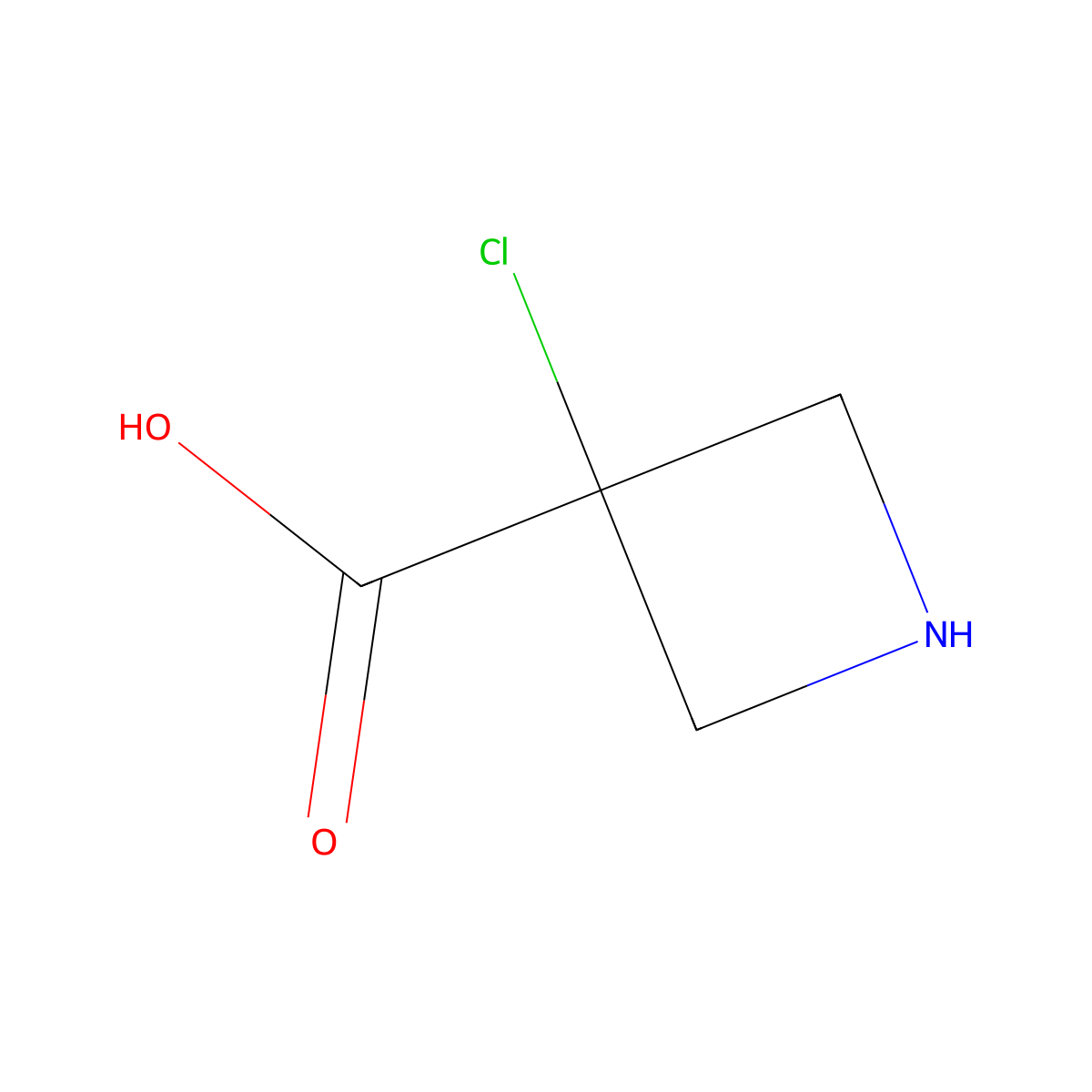 3-Chloroazetidine-3-carboxylic acid molecular structure, CAS 2580232-63-7