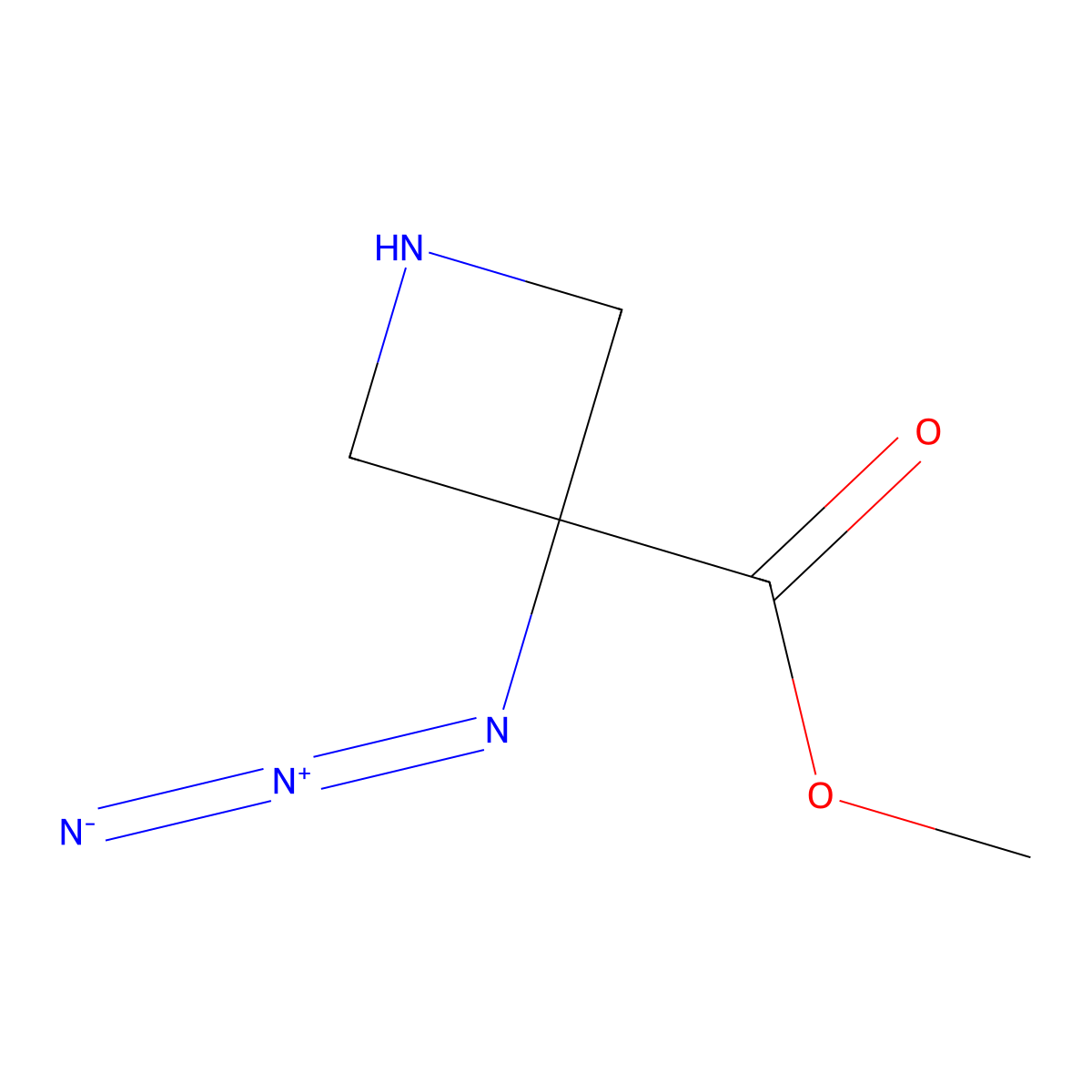 Methyl 3-azidoazetidine-3-carboxylate molecular structure, CAS 2580232-66-0