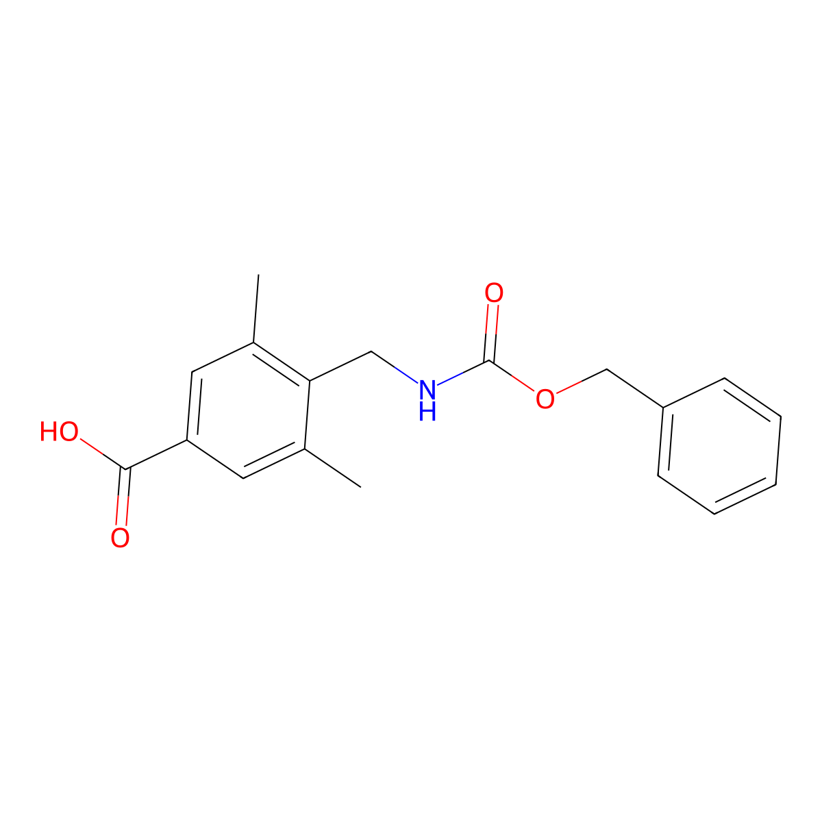 4-({[(Benzyloxy)carbonyl]amino}methyl)-3,5-dimethylbenzoic acid molecular structure, CAS 2580232-74-0