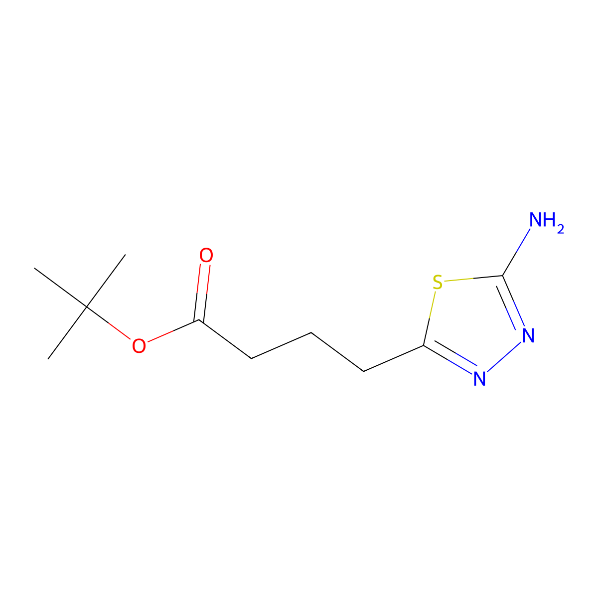 Tert-butyl 4-(5-amino-1,3,4-thiadiazol-2-yl)butanoate molecular structure, CAS 2580232-76-2