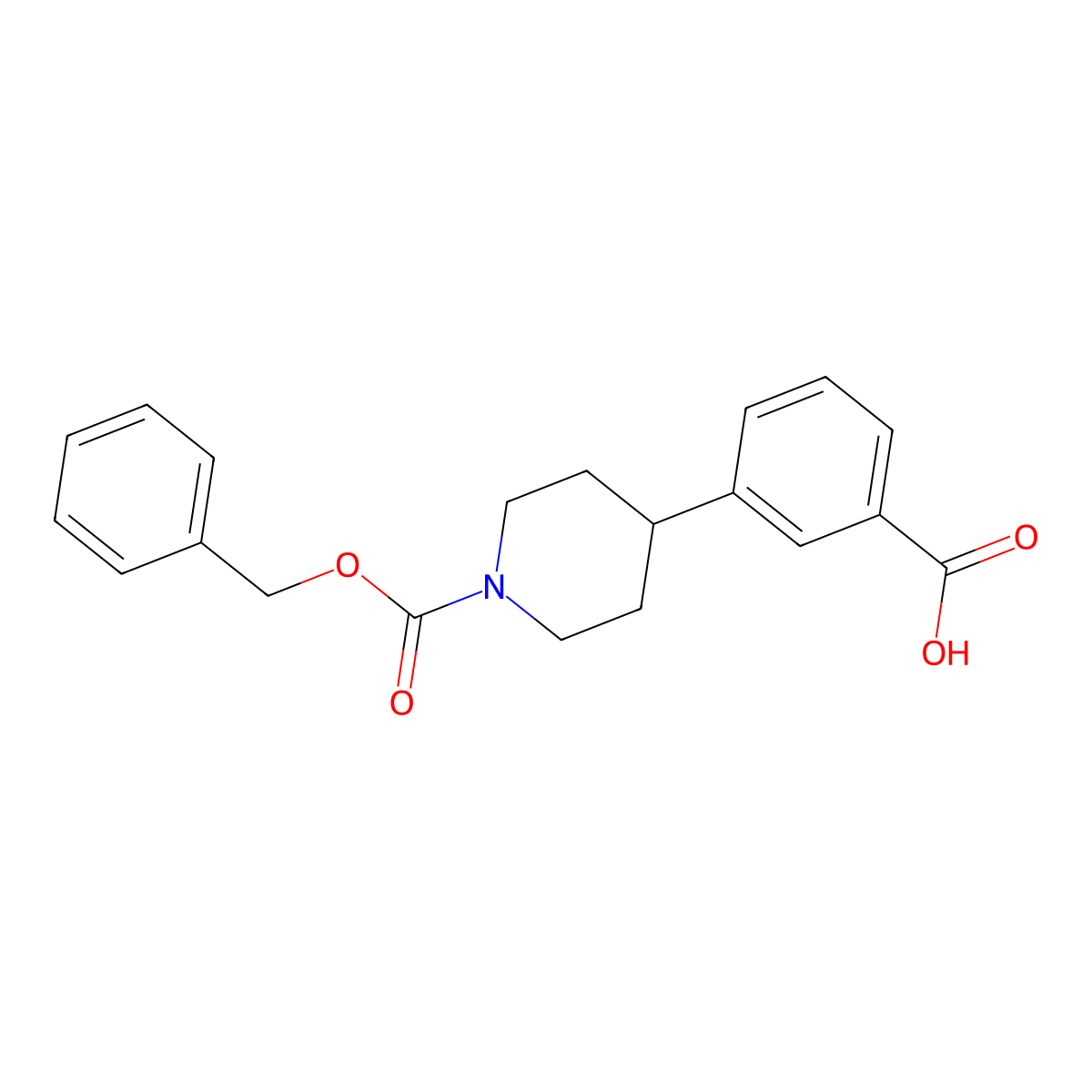 3-{1-[(Benzyloxy)carbonyl]piperidin-4-yl}benzoic acid molecular structure, CAS 2580232-85-3