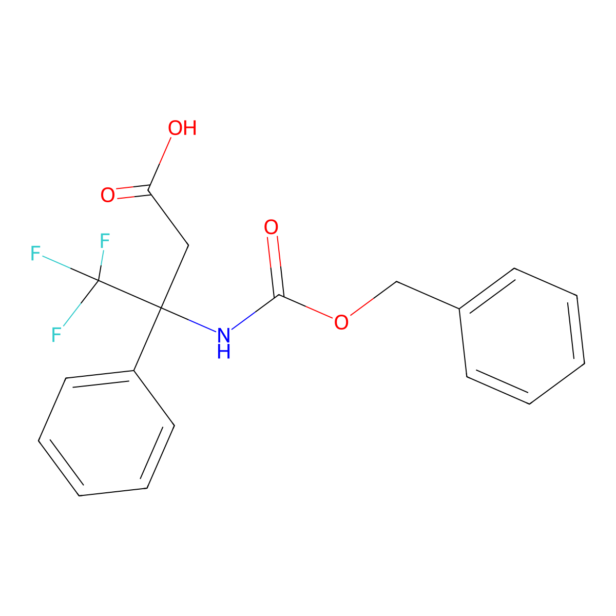3-{[(Benzyloxy)carbonyl]amino}-4,4,4-trifluoro-3-phenylbutanoic acid molecular structure, CAS 2580232-86-4